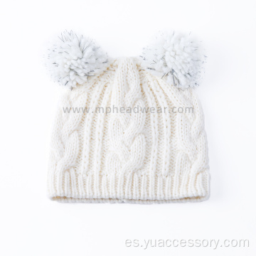 Gorro con pompón cálido tejido de invierno unisex personalizado